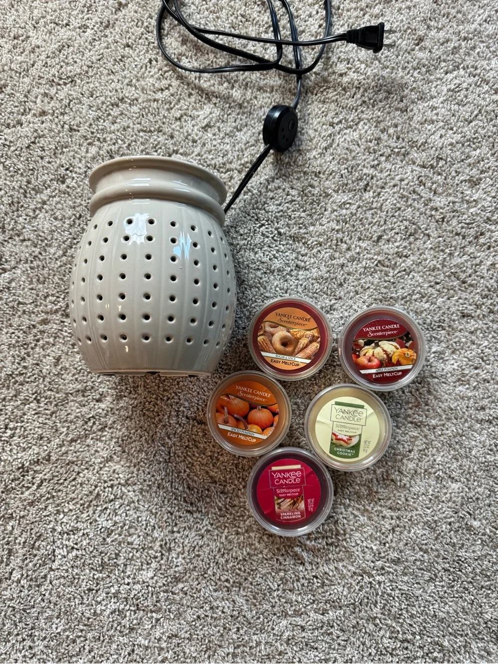 Yankee Candle Scenterpiece Wax Warmer Ivory Ceramic Electric Wax Melt Melt Cups